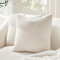 Topfinel Cushion Covers 45 x 45, Corduroy Patchwork Pinwheel Design, Bedroom Living Room Cream Thow Pillow Cases with Smooth Invisible Zip, Boho Decorative Square Pillowcases for Sofa Bed, Set of 2