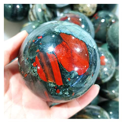 IDUTQUMW Pietre preziose Naturali Sfera di Pietra del Sangue Sfere burattate Cristalli e Pietre Feng Shui Ornamento Decorazione (Size : 6-7cm)