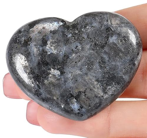 AWARDSEN 45 mm Groß Labradorit Herz Kristalle Edelsteine Geschenke für Frauen, Reiki Heilsteine Handschmeichler Stein für Valentinstag, Geburtstage, Jahrestag, Muttertag und Thanksgiving Tag