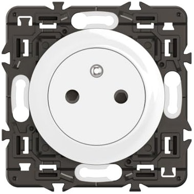 LEGRAND - Prise Electrique Murale avec Terre Céliane Surface Confort - Prise Affleurante avec Socle Rétractable - Blanc - A compléter avec une plaque