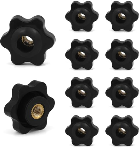 JJWNMLL 10PCS Clamping Nuts M5-outer Diameter 25 Knob Grip Star Nuts Black | Plastic Star Nuts For Machines And Systems, Furniture, Machine Tools, Fitness Equipment