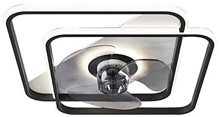 Lampadario moderno , Ventilatori da soffitto quadrati con luce e telecomando 3 velocità del Ventilatori da soffitto dimmerabili a LED con lampada Ventilatore da soffitto senza lama chiuso a basso prof