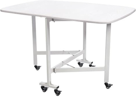 Klapptisch Garten, Campingtisch Klappbar 120x80x75cm Klappbar Gartentisch, 6 Universalräder Gartentische Platzsparend Tisch Klappbar für Gärten, Balkone, Schlafzimmer, Wohnzimmer, Küchen (Weiß)