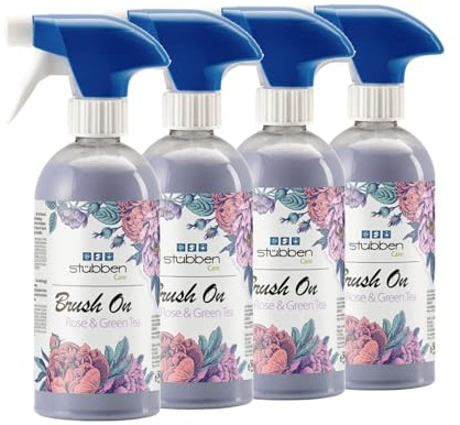 kavalio Lot de 4 spray crinière brosse crinière et queue, rose et thé vert, 3 + 1