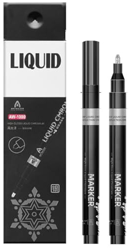 Generic Rotulador para colorear a mano, acabado de espejo, impermeable, resistente a los rayos UV, metálico, punta de 1 mm, bolígrafo de marcado