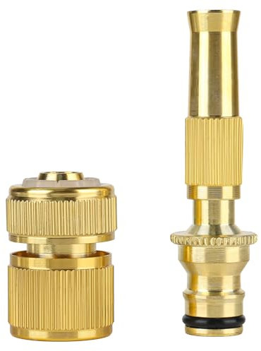 YYTECH 2 ugelli in ottone per tubo da giardino, ad alta pressione, in ottone, con attacco rapido, per tubo da 13 mm (1/2), per irrigazione da giardino