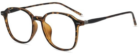 firmoo Blaulichtfilter Brille ohne Sehstärke, Rund UV Schutzbrille Vollrandbrille gegen Augenbelastung Entspiegelte blaulicht brille für Damen Herren