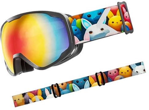 Lunettes de ski pour enfants - Résistantes à la buée - Pour garçons et filles de 3 à 15 ans