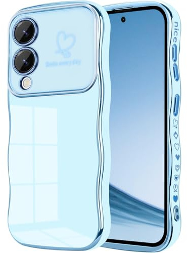 Keteen Mobile Phone Case for Samsung Galaxy S25 Edge, Girls' Cute Curly Waves Case, Thin, Flexible Silicone, Galvanised, Camera Protection, Scratch-Resistant, Shockproof, Protective Case, Samsung S25