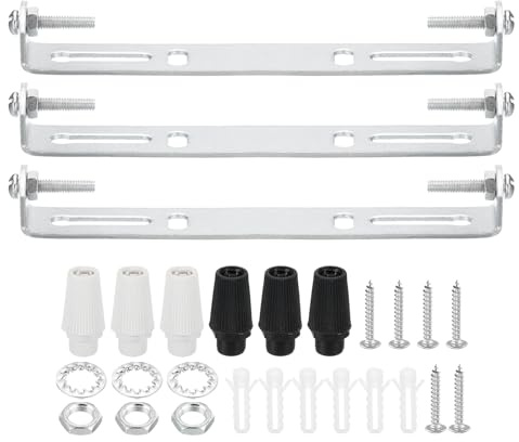 PATIKIL 120mm Kit Piastra Soffitto Luce, 3 Set Staffa Montaggio Piastra Luce Barra Crociata Acciaio per Lampada a Sospensione Parete Casa con Vite Rondella Dado 2 Colori Cappuccio
