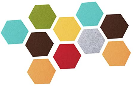 HOODANCOS Lot De 10 Panneaux De Feutre Hexagonaux En Liège Décoration Murale Pour Photos Pour La Maison Ou Le Bureau Couleur Aléatoire
