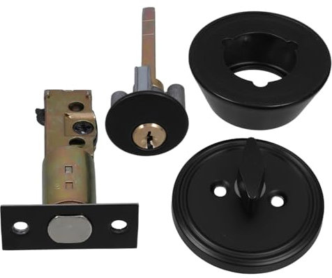POPETPOP Locking Auxiliary Lock Hidden Dead Bolt Locks for Interior Doors Single Cylinder Secure Entry Door Hardware Home Commercial