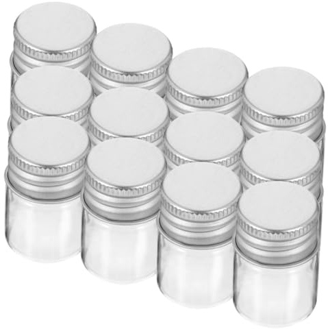 Garneck 24pièces Lot De Petits Pots Verre Transparents Avec Couvercles à Vis Aluminium Pour Épices Confiture Échantillons