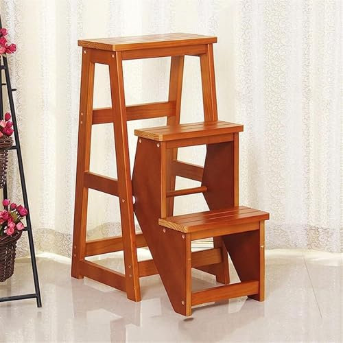 Sgabello pieghevole a 3 gradini per interni, portatile, per uso domestico, sedia da cucina, design antiscivolo, versatile scarpiera e supporto per piante per uso domestico