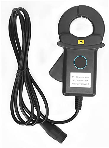 Telituny Stromsensor Zange, AC Ableitstrom Messgerät 0-30A, 0.5 Klasse Genauigkeit, 800:1 Verhältnis, mit BNC/Bananenstecker, für Netzqualitätsanalyse, Harmonische Messung, Elektrische
