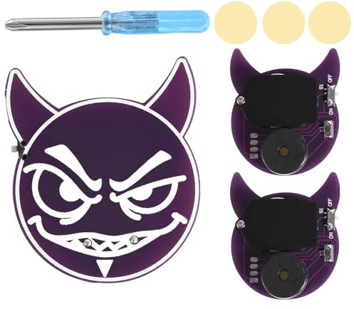 BTFO 3pcs Générateur de Bruit Criquet Farceur, Forme de Diable Dessin Animé avec 16 Sons Dispositif Bip Gênant Générateur Bruit Caché pour Fête Bureau Maison École Voiture (Violet)