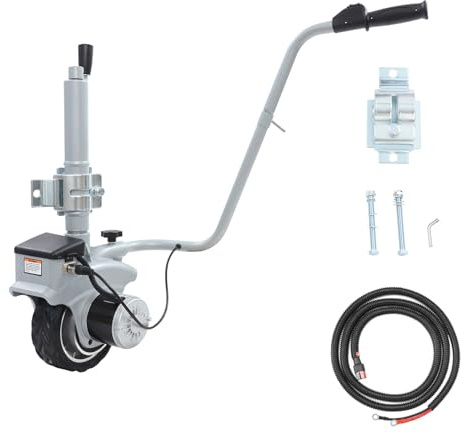 DHQCQL Ruota di supporto per rimorchio 12 V, 350 W, portata massima 2270 kg, rimorchio con ruota di supporto eletrica, altezza 30,5 – 63 cm, 6,7 m/min per roulotte