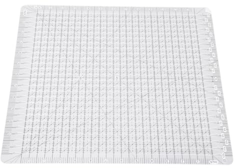Slotted Quilting -Lineal, 12,5 x 12,5 Zoll, Nicht -Slip -Acryl mit doppelten Farblinien und Multi -Winkel -Slots für präzises Stoffschnitt, Quilt, Nähen und Handwerk