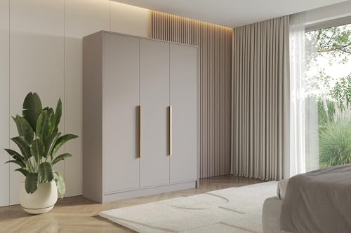 ALTDECOR Kleiderschrank PERE - 150x200x51 Kaschmir Schrank Garderobenschrank Mehrzweckschrank mit modernen Glatte Fronten und goldenen Griffen