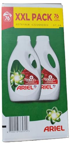 2x Ariel Universal Flüssigwaschmittel für Bunt- und Weißwäsche – Ultra + Fleckenentferner – 1710ml / 38 Wäschen