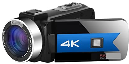 Caméra vidéo, Caméras vidéo numériques de Vision Nocturne for la Diffusion en Direct Webcam Photographie à Distance 4K Vlog caméscope enregistreur Infrarouge(No SD Card,Blauw)