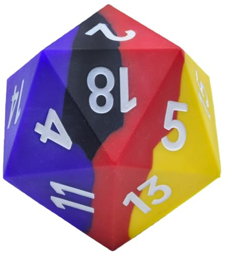 Dadi in silicone a 20 facce da 55 mm, giganti D20, morbidi e confortevoli, ricchi di colori, grandi buttafuori D20 per giochi di ruolo DND per bar, pub, club, giochi di feste