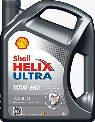 SHELL Motoröl 10W-60 Helix Synthetiköl Motor Öl ACEA A3/B3 ACEA A3/B4 API SN API CF Ultra Racing 4L Kompatibel mit VW Golf IV Schrägheck 1J1 Golf V Schrägheck 1K1 POLO 9N TOURAN 1T1, 1T2, BMW