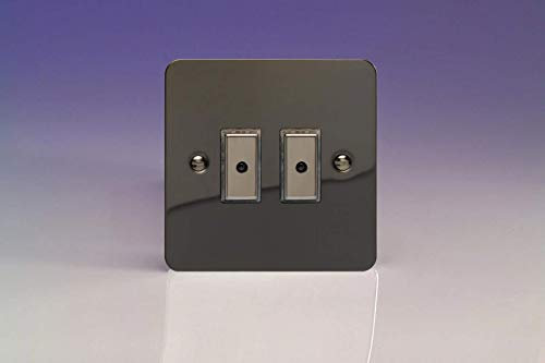 Varilight 2-Gang 1-Way Remote/Tactile Touch Control Master LED Dimmer Light Switch 2 x 0-100W (Max 10 LEDs) Iridium JFIE102