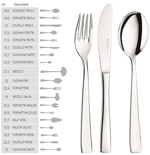 PINTINOX 12 Pezzi Forchetta da Tavola posata in Acciaio Inox 18/10 - Spessore mm 2,5 Made in Italy Modello Gamma