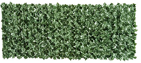 Outsunny 1-Piece Artificial Leaf Hedge Screen Privacy Fence Panel for Garden Outdoor Indoor Decor, Dark Green, 2.4M x 1M