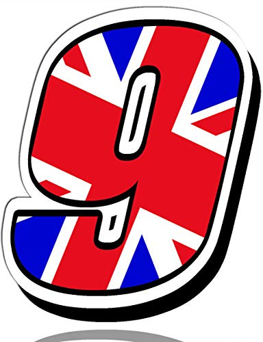 Biomar Labs® 1 x Vinyl Decal UK Flag Sticker Union Jack Great Britain England National Auto Moto Motocross Motosport Start Racing Number 9 Rally Race Car Bike Motorcycle Tuning N 299