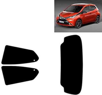 Passgenaue Tönungsfolie für Aygo 5-Türen 2014-2021 Heck/Seitenscheiben (05% Tiefschwarz)