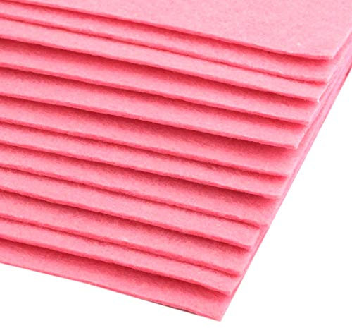 12 Bastelfilz Bögen DIN A4, ca. 2mm, 300g/m² bunter Mix Filz zum Basteln, Farbe:rosa