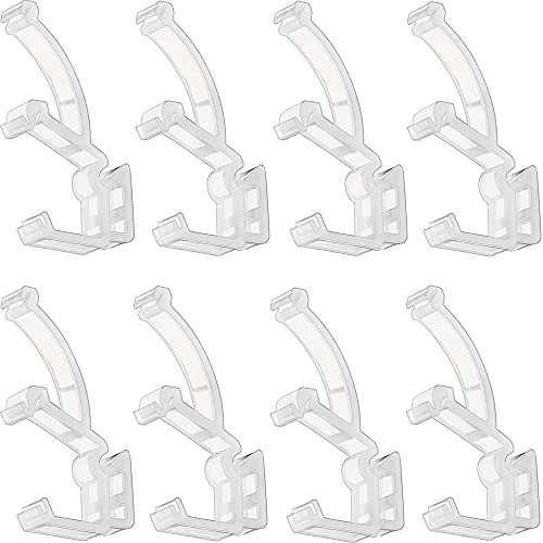 APUXON Versteckte Jalousien-Volant-Clips, Fenster-Volant-Halter für 2,5 cm Mini-Jalousien, Doppel-Lamellen, Halter, halbtransparente Farbe, 20 Stück