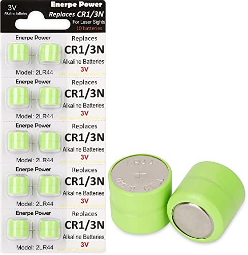 Enerpe 2LR44 Replaces CR1/3N 1/3N DL1/3N 3V Batteries (do NOT fit for Streamlight TLR-6 and Pet Collars) 10-Pack