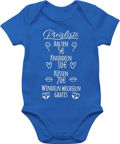 Shirtracer Body Junge Mädchen - Sprüche - Preisliste Baby - 1/3 Monate - Royalblau - preislisten strampler babymode witzig spruch bodys geschenk geburt babybody mit sprüchen spruche babysachen