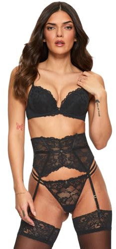 Ann Summers Sexy Lace Padded Plunge Bra Curve-Enhancing Womens Underwear with Padded Cups & Underwire, Removable Mini Pads for Smaller Sizes, Adjustable Straps