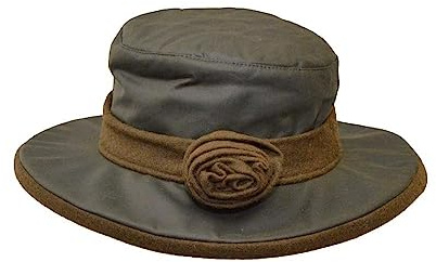 WALKER AND HAWKES - Windsor Rose - Damen Hut gewachst - breite Krempe und Blume