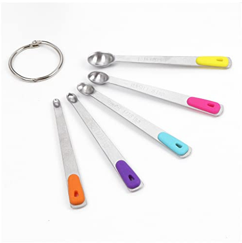 Stainless Baking Powder Dry Food Measuring Spoons Sugar Rust Resistant 1/64 to 1/4 Teaspoons Kitchen Home Supplies