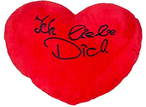 schenken-24 Plüschherz/Valentinstag/Liebe/Herzkissen/Partner/Frauen, Anzahl:1 x1 (=1 Stück), Auswahl:XXL Herzkissen 'Ich Liebe Dich'