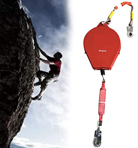 SHENGSHIYU Self-retracting Lifeline, Industrial Tripod Fall Arrest Tool Lanyard, Retractable Fall Arrester, Self-locking Hook/webbing/double Disc Brake System,150kg-40m
