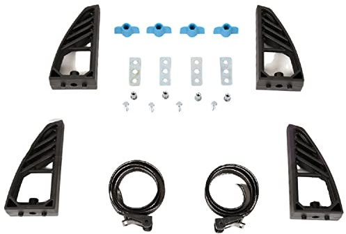 ERKUL Load Stop Mount to Roof Rack Cross Bars l Adjustable Load Stops for Cargo, Ladder, Wood, Snowboard, Ski, Car Accessories and So Much More l Black, 4 Pack with 4 Stripes