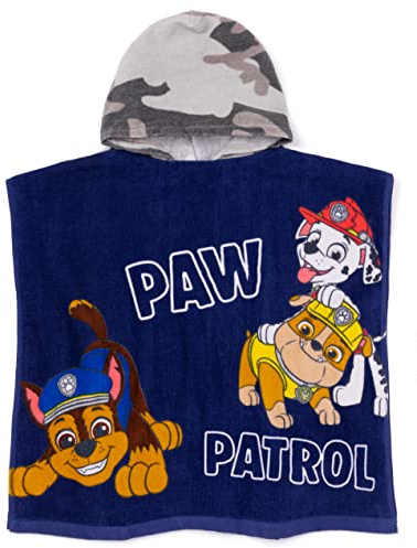 PAW PATROL Handtroiling Poncho Jungen Marine Camo Beach Badetuch
