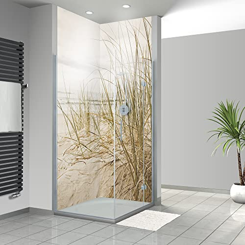 WANDFREUDE individuelle Duschrückwand Aluverbundplatte auf Maß (2 Stück - Hohes Gras - Premium Brillant Lack) – Dusche Wandverkleidung Duschwandverkleidung Duschrückwände