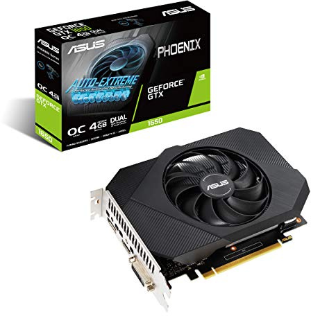ASUS Phoenix NVIDIA GeForce GTX 1650 OC Edition Gaming Graphics Card (PCIe 3.0, 4GB GDDR6 Memory, HDMI 2.0b, DisplayPort 1.4a, DVI-D, Dual Ball Fan Bearings, Auto-Extreme)