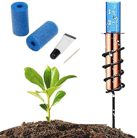 ilbcavne PluviomèTres Robuste Facile Terrasse Exterieur MéTal Rain Gauge DéCoratif Compteur De PréCipitations ExtéRieur avec Piquet Grande Capacité Outil De Mesure
