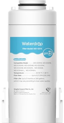 Waterdrop WD-EDFA Alkaline Filters Replacement for Waterdrop Electric Pitcher 𝐖𝐃-𝐄𝐃𝟎𝟏/𝐄𝐃𝟎𝟐/𝐄𝐃𝟎𝟒/𝐄𝐃𝟎𝟏𝐀/𝐄𝐃𝐂𝟎𝟏, NSF/ANSI 42&372, Improve PH, 3 Months or 200 Gallons, 1 Filter
