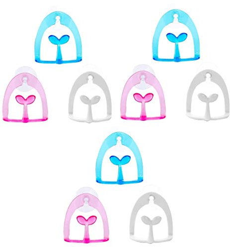 BESTonZON 9pcs Scouring Pad Holder Sucked Type Design for Kitchen and Bathroom Easy to Install Sponge Drain Rack Random Color Storage for Clean Countertops