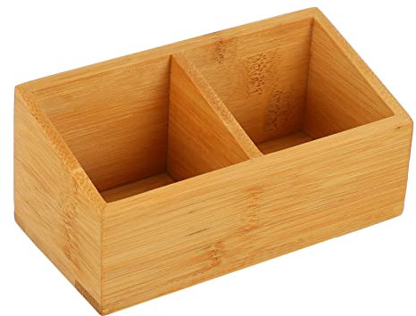 OUNONA Double Wooden Box for Tea Bags Storage for Office Home Use As Tea Storage Case This Wooden Organizer Keeps Your Teabags Neatly Arranged