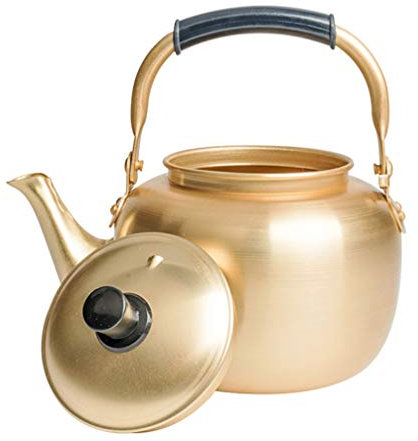 LeGDOr Bouilloire à thé en Aluminium 1L, théière à café Vintage coréenne, Bouilloire à Verser l'eau, Bouilloire Traditionnelle coréenne à vin de Riz, Pot de Service d'eau de Cuisine
